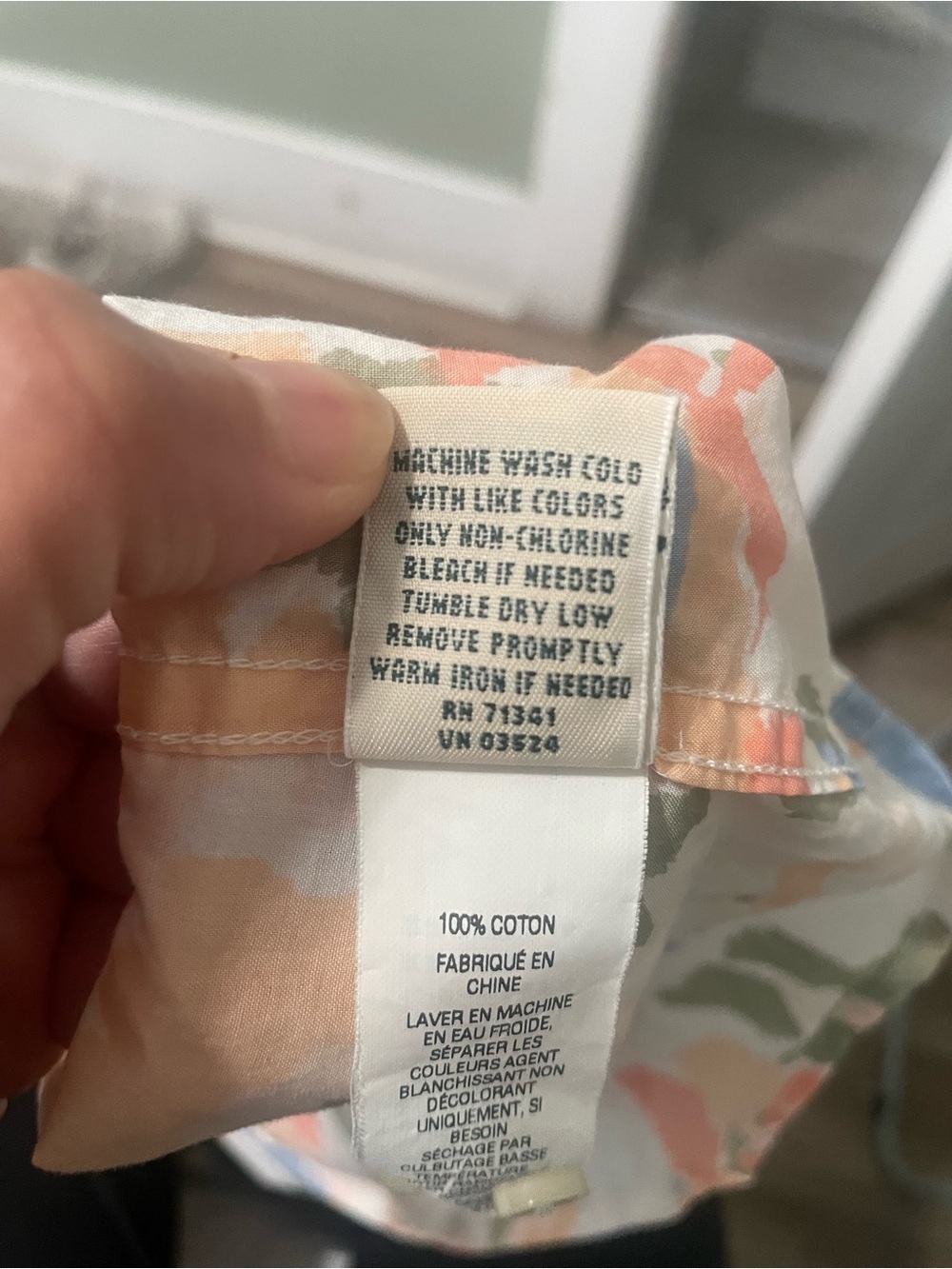 L.L. Bean Floral Button Down Shirt - Orange, Blue, Green - Picture 11 of 11
